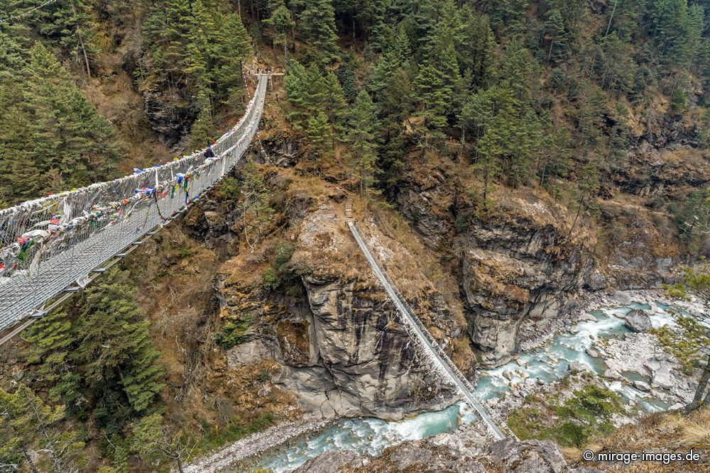 Double Larja Bridge over Dudh Koshi River
Everest Base Camp Trekking Route 
